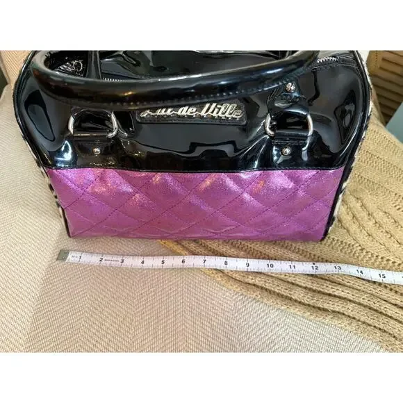 Lux de Ville Atomic Tote Poisonous Purple w/ Leopard - Picture 7 of 11